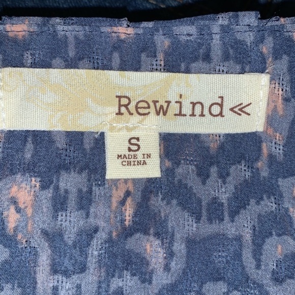 Rewind Sleeveless Tiered Mini Dress Blue, Pink and White Womens Size Small - Picture 6 of 10